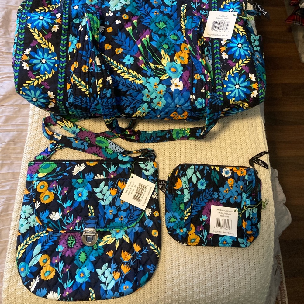 3 Vera Bradley Bags in Midnight Blues
